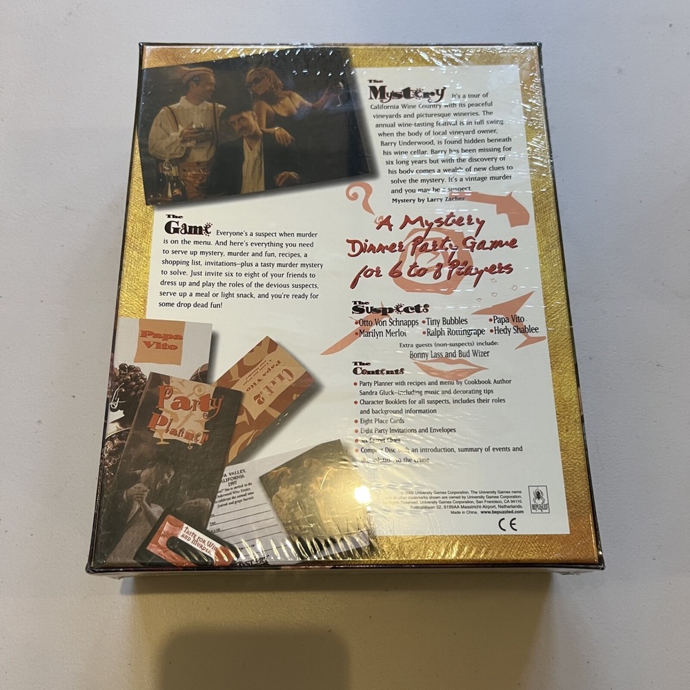 New & Sealed Murder Mystery Party Game: A Taste for Wine and Murder - Picture 2 of 5